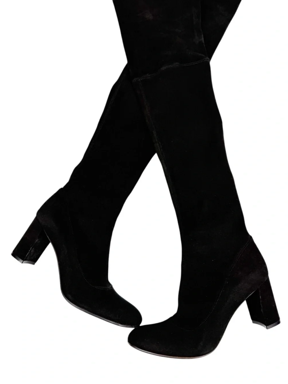 Barneys New York Black Suede Stretch Over the Knee Thigh High Boots Size 39